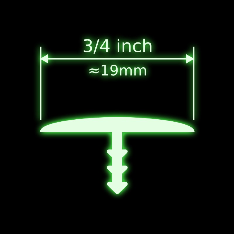 3/4 inch (approx. 19mm) T-Molding image 1