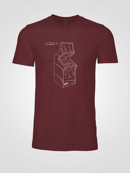 Arcade Cabinet Patent T-shirt - XXL, Maroon image