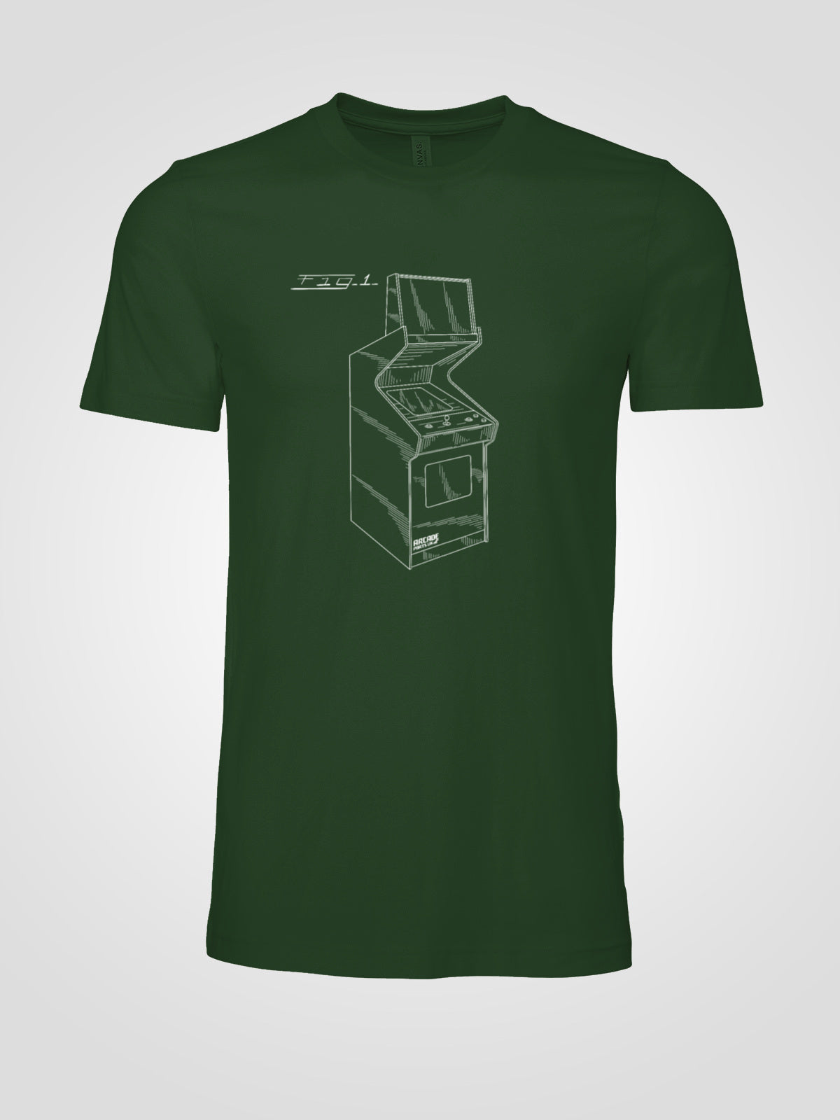 Arcade Cabinet Patent T-shirt - XXL, Forest Green image